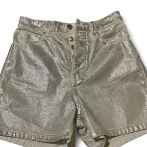 Zara Metallic Silver Women’s High-Waist Shorts size 4